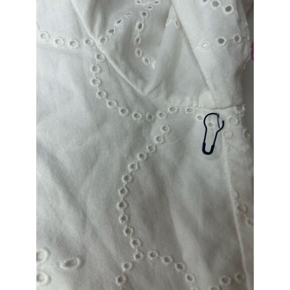 Caslon Eyelet Dress M Medium Long Sleeve Tiered Cotton White Nordstrom Boho Chic - Picture 10 of 10